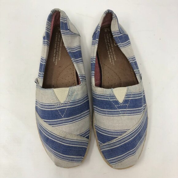 Toms navy umbrella Nautical stripe Alpargata flats - Picture 2 of 7